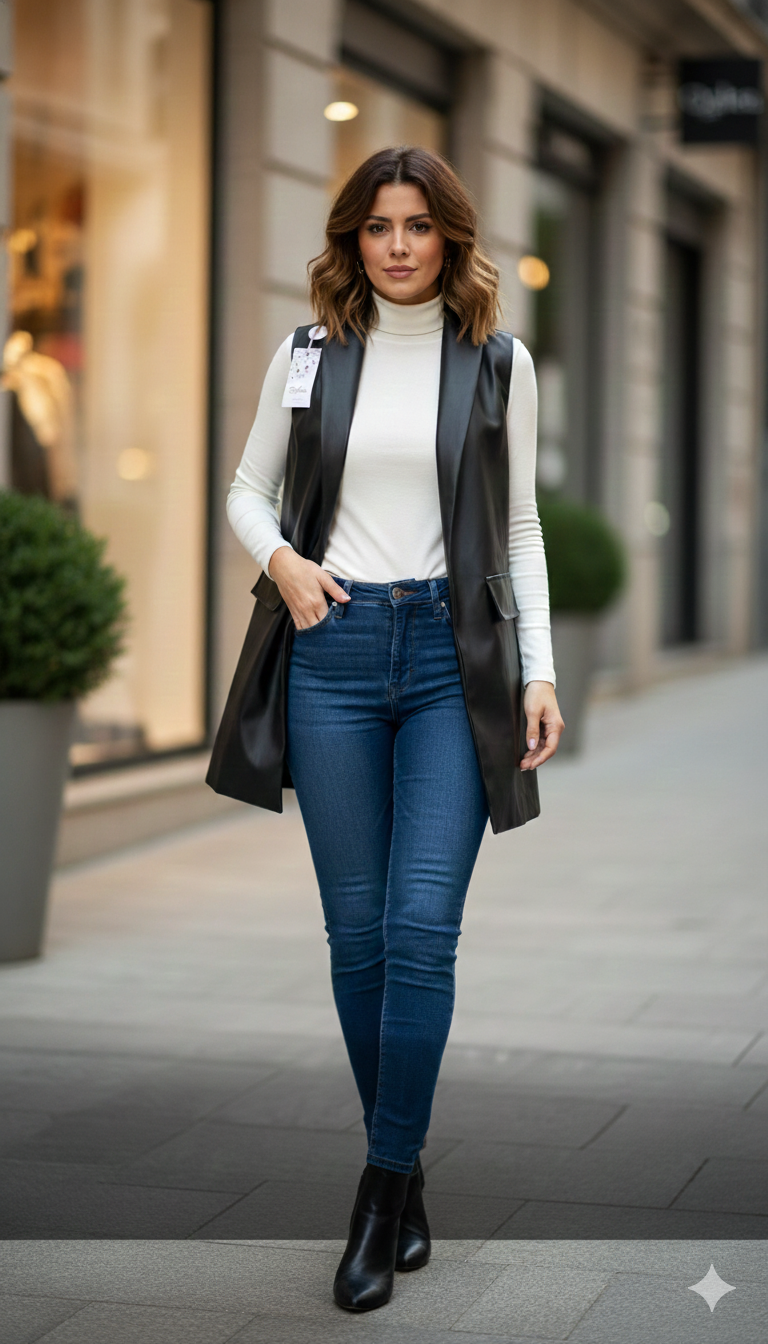 C10 Chaleco engomado largo