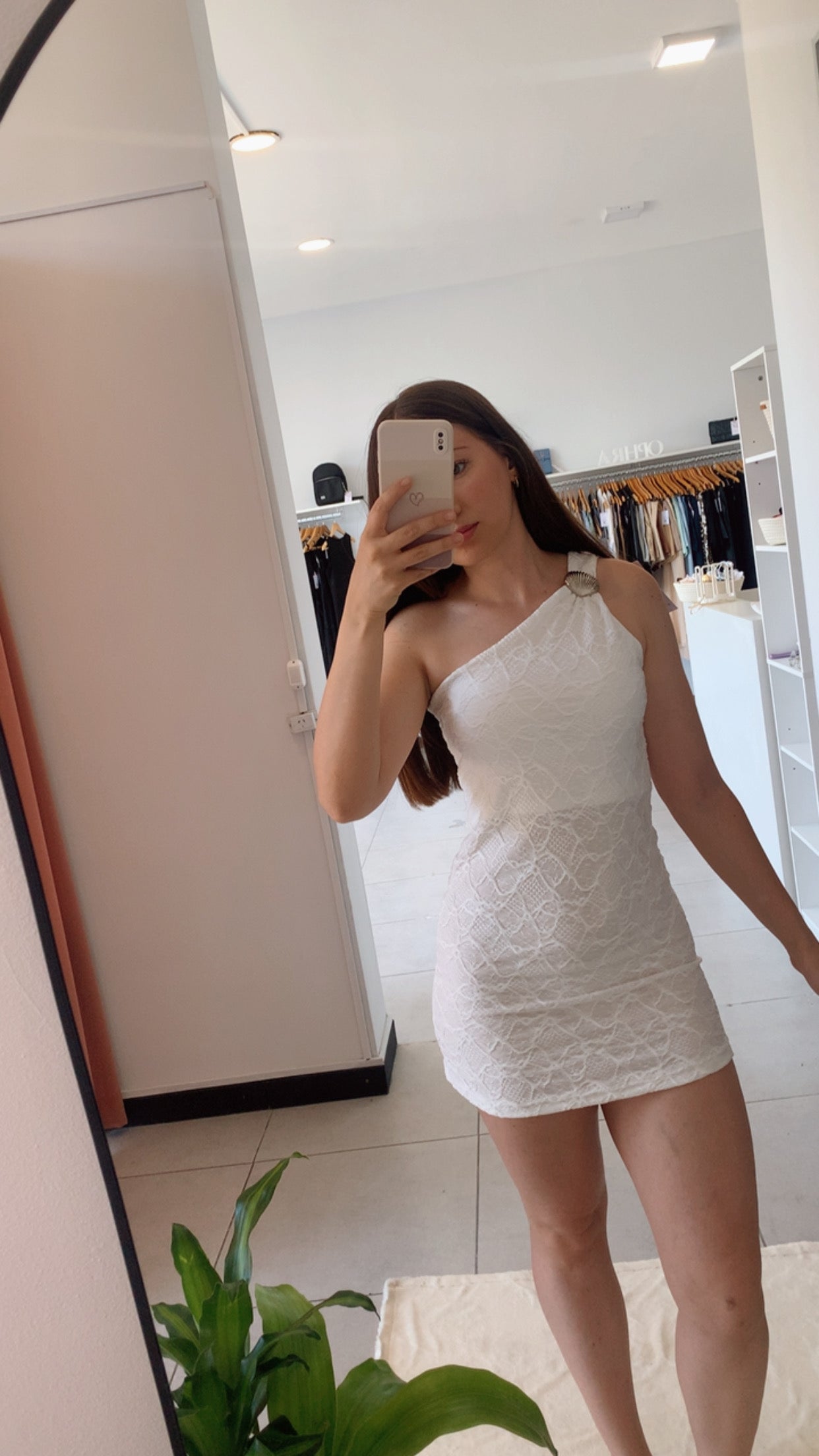 VE103 Vestido asimétrico aplique Mar